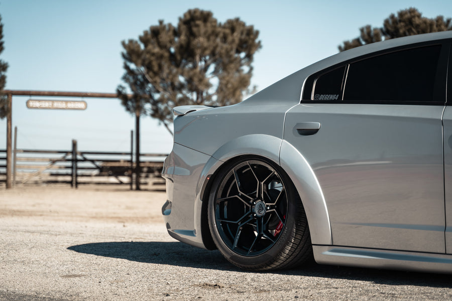 A 2020 Dodge Charger Hellcat Widebody on Blaque Diamond BD-F25 Gloss Black Wheels