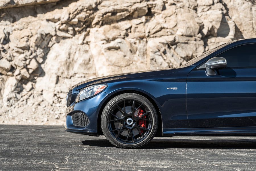A 2017 Mercedes-Benz C43 AMG Coupe on Blaque Diamond BD-F18 Gloss Black Wheels