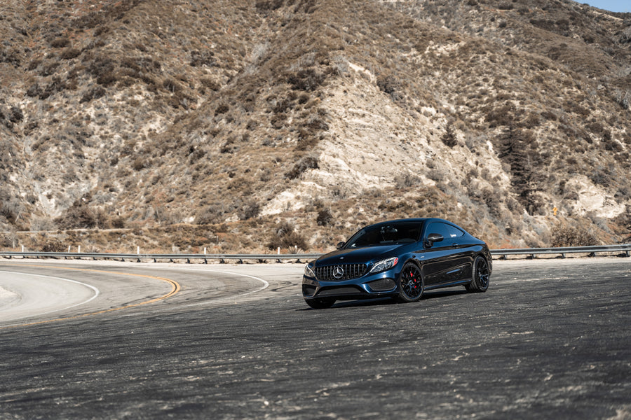 A 2017 Mercedes-Benz C43 AMG Coupe on Blaque Diamond BD-F18 Gloss Black Wheels