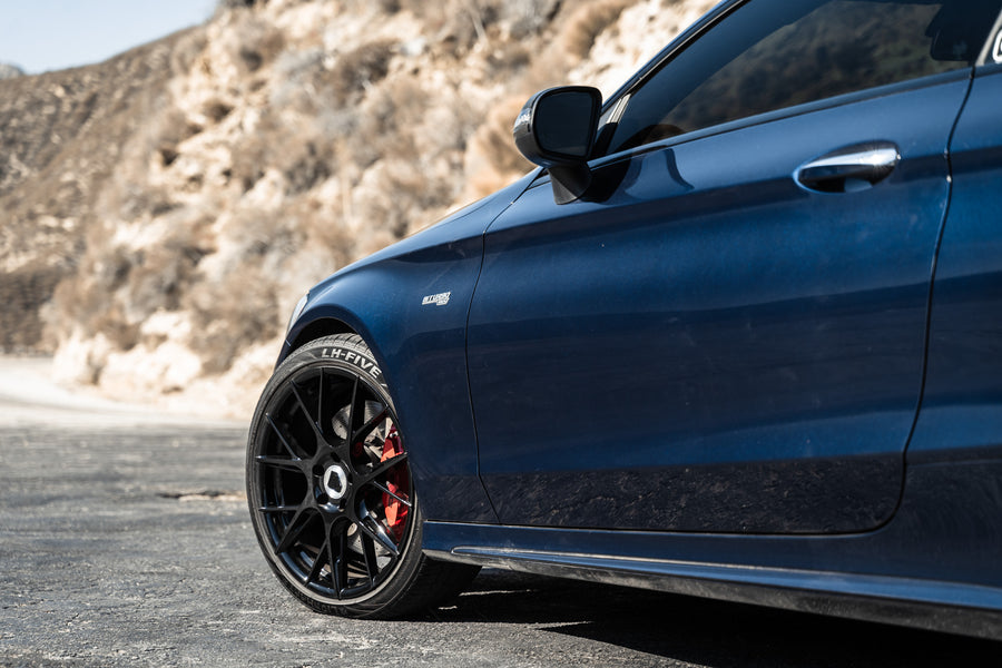 A 2017 Mercedes-Benz C43 AMG Coupe on Blaque Diamond BD-F18 Gloss Black Wheels