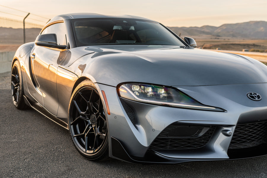 A 2021 Toyota Supra on Blaque Diamond BD-F25 Gloss Black Wheels