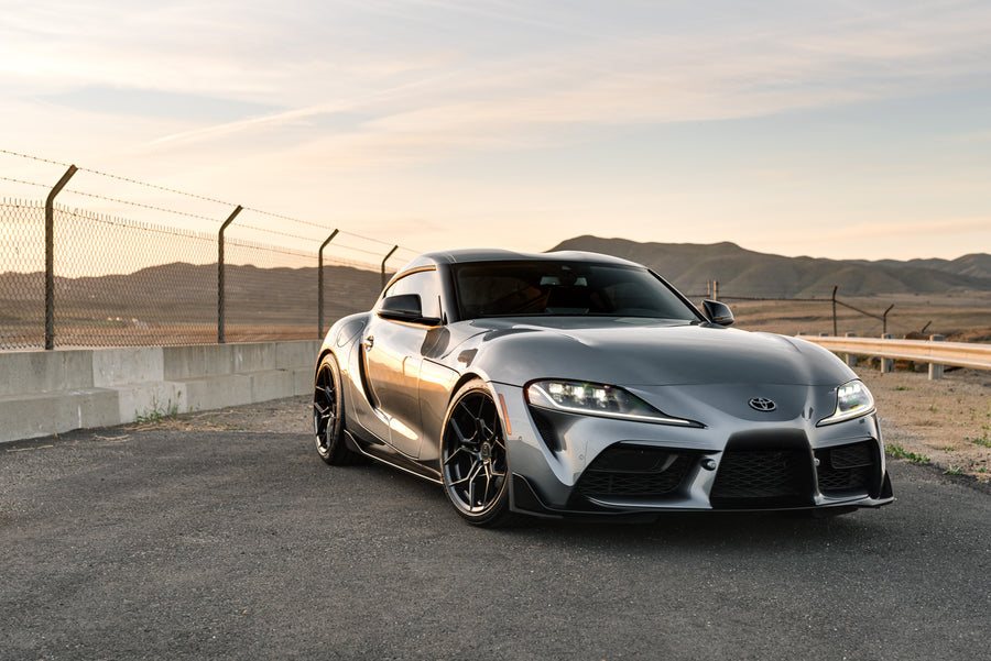 A 2021 Toyota Supra on Blaque Diamond BD-F25 Gloss Black Wheels