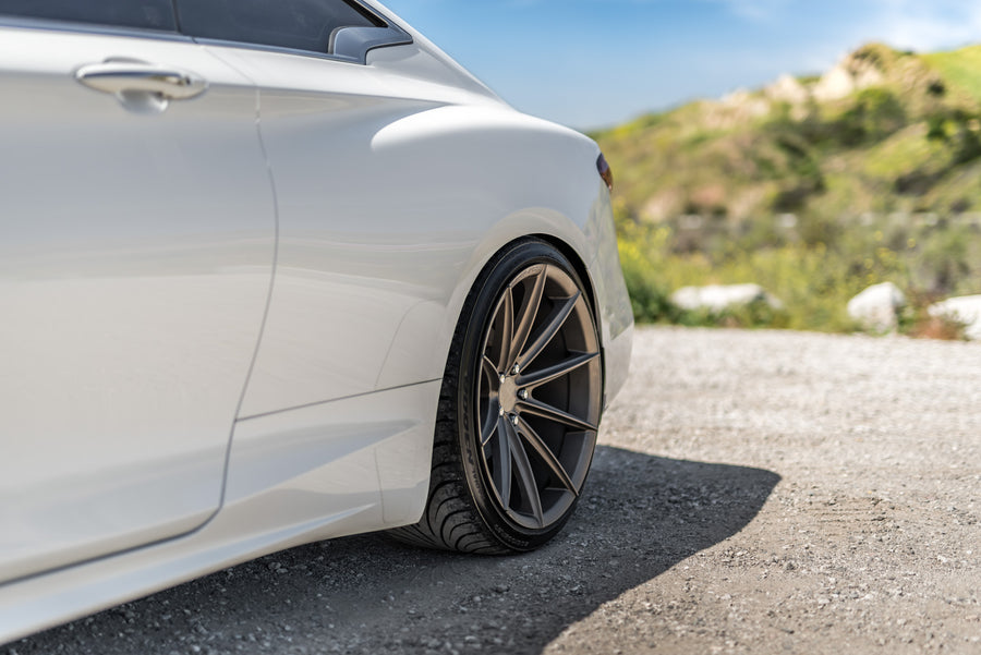A 2017 Infiniti Q60 on Blaque Diamond BD-11 Antique Bronze Wheels