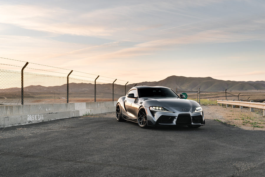A 2021 Toyota Supra on Blaque Diamond BD-F25 Gloss Black Wheels