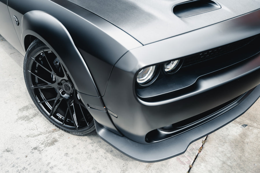 A 2019 Dodge Demon Redeye Widebody on Blaque Diamond BD-F18 Gloss Black Wheels