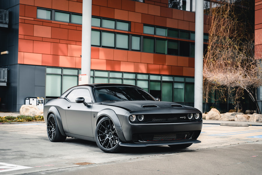 A 2019 Dodge Demon Redeye Widebody on Blaque Diamond BD-F18 Gloss Black Wheels