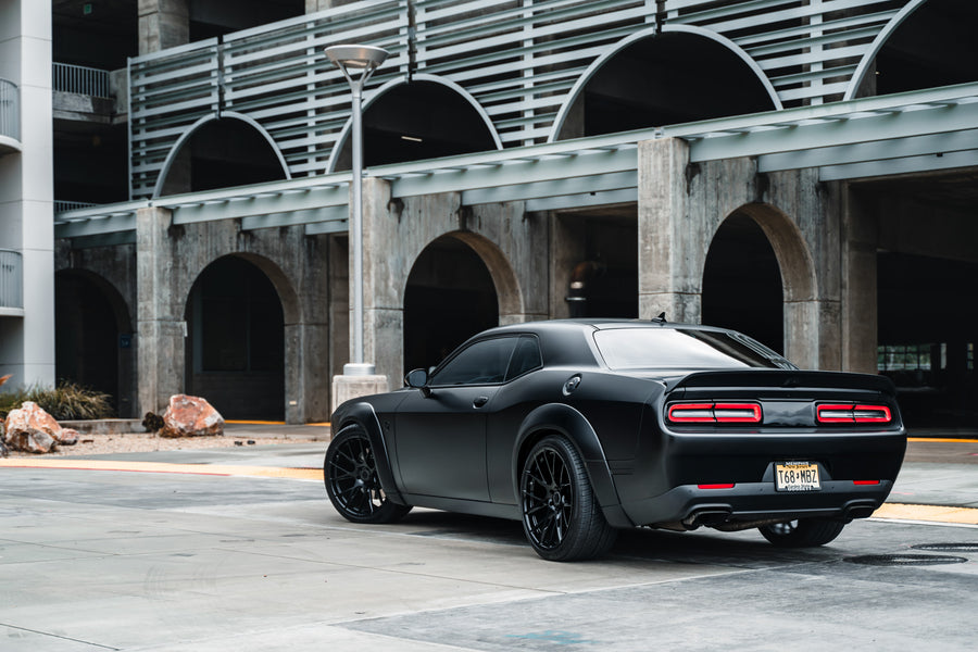 A 2019 Dodge Demon Redeye Widebody on Blaque Diamond BD-F18 Gloss Black Wheels