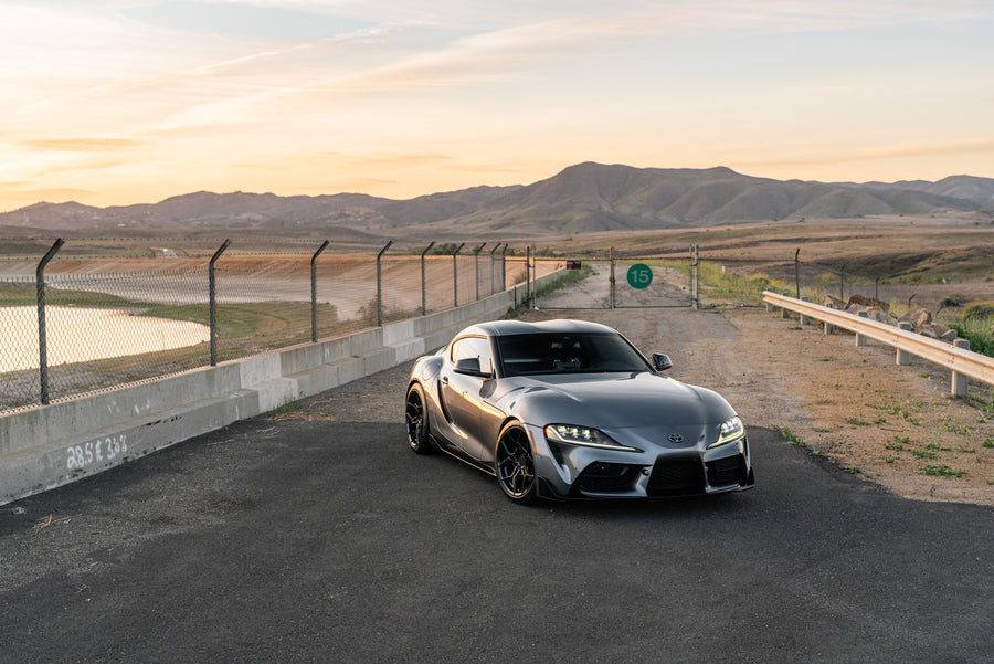 A 2021 Toyota Supra on Blaque Diamond BD-F25 Gloss Black Wheels