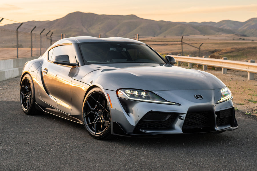 A 2021 Toyota Supra on Blaque Diamond BD-F25 Gloss Black Wheels