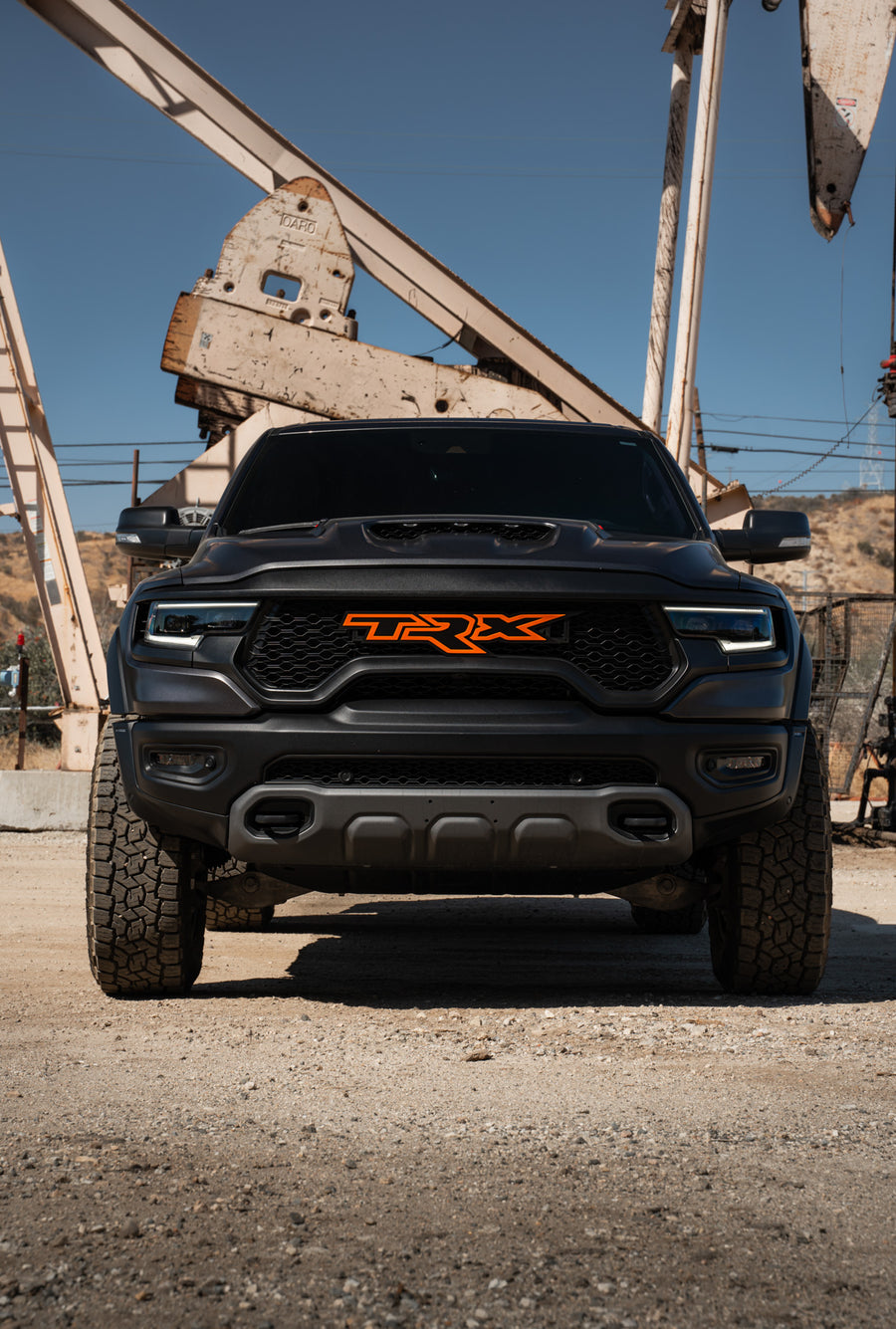 A 2022 Ram 1500 TRX on Blaque Diamond BD-O102 Textured Black Wheels