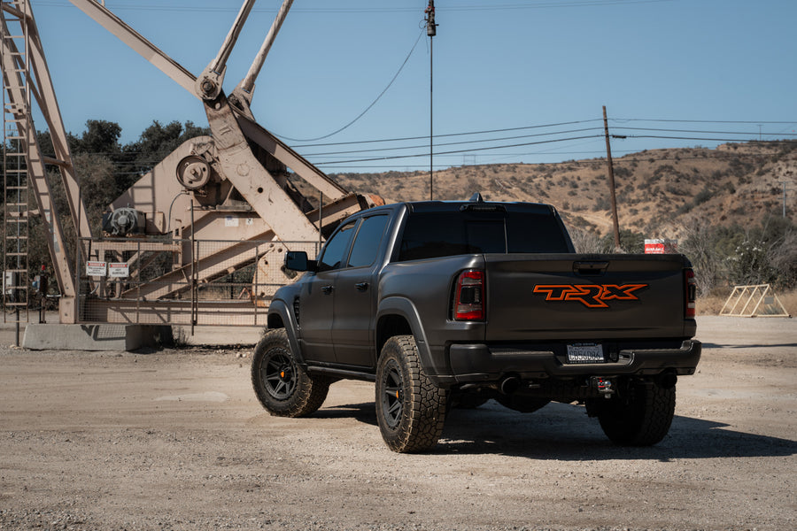 A 2022 Ram 1500 TRX on Blaque Diamond BD-O102 Textured Black Wheels