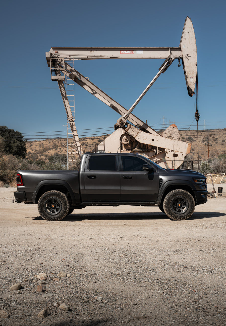 A 2022 Ram 1500 TRX on Blaque Diamond BD-O102 Textured Black Wheels