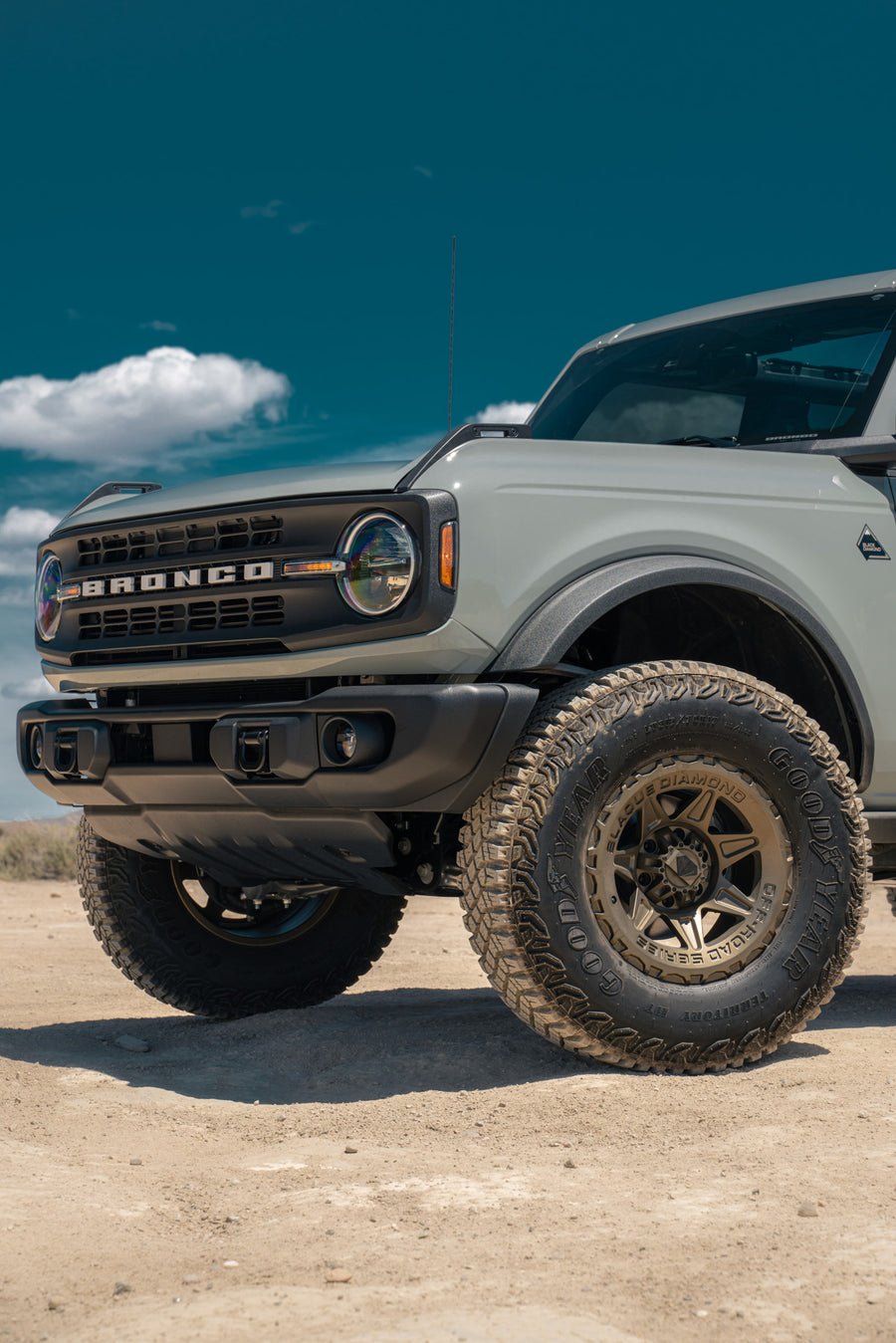 A 2022 Ford Bronco on Blaque Diamond BD-O102 Matte Bronze Wheels