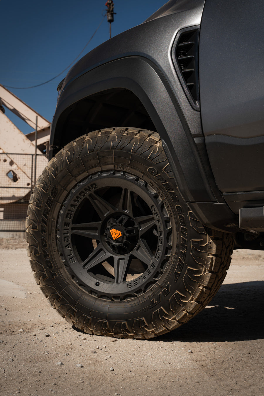 A 2022 Ram 1500 TRX on Blaque Diamond BD-O102 Textured Black Wheels