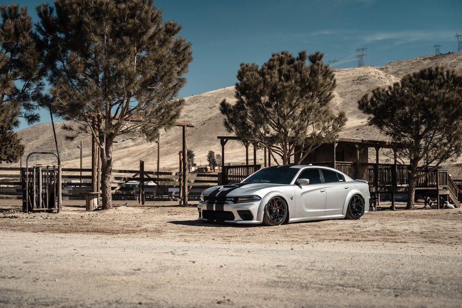 A 2020 Dodge Charger Hellcat Widebody on Blaque Diamond BD-F25 Gloss Black Wheels