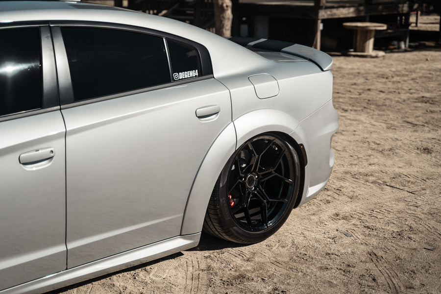 A 2020 Dodge Charger Hellcat Widebody on Blaque Diamond BD-F25 Gloss Black Wheels