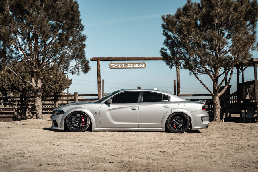 A 2020 Dodge Charger Hellcat Widebody on Blaque Diamond BD-F25 Gloss Black Wheels