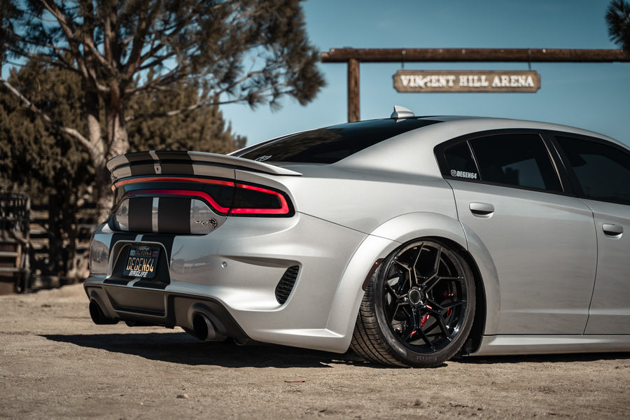 A 2020 Dodge Charger Hellcat Widebody on Blaque Diamond BD-F25 Gloss Black Wheels