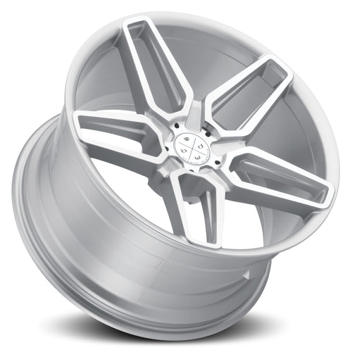 BD-17-5 Silver 22x10.5 Wheels Set - Machine Face Finish — 5x120