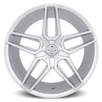 BD-17-5 Silver 22x10.5 Wheels Set - Machine Face Finish — 5x120