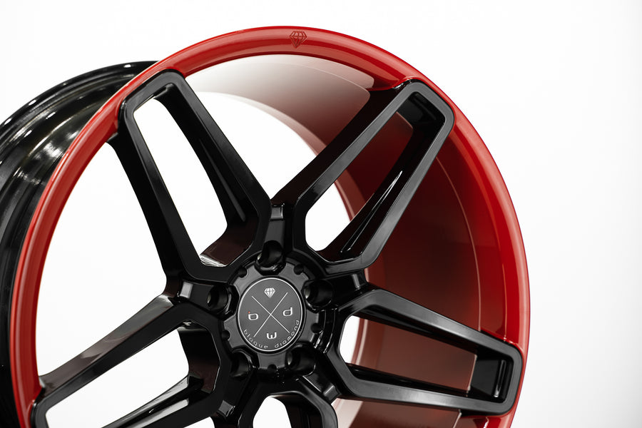 BD17-5 Gloss Black Face w/ Gloss Red Barrel | Classic Series Wheel