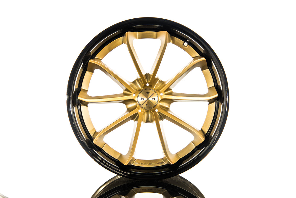 BD23 Brushed Double Gold Face w/ Gloss Black Lip | Classic Series Wheel