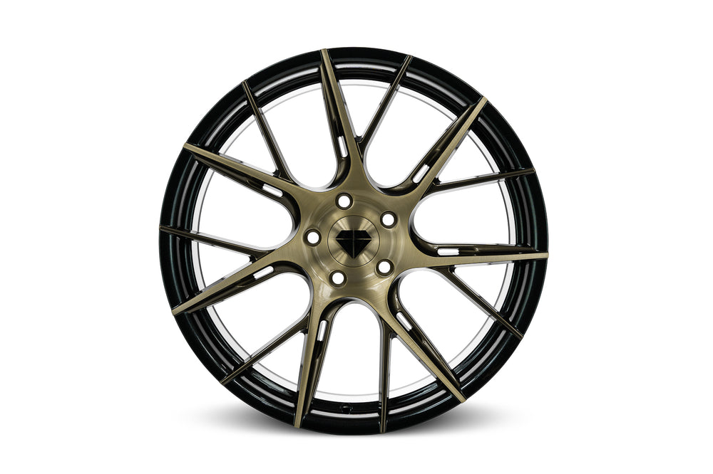 BD-F18 Brassy Gold w/ Carbon Flash Zeus Bronze | Flow Forged Series Wheel