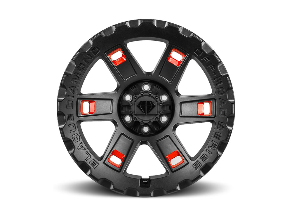BD-O801 Textured Black w/ Gloss Red Pockets | Off-Road Series Wheel