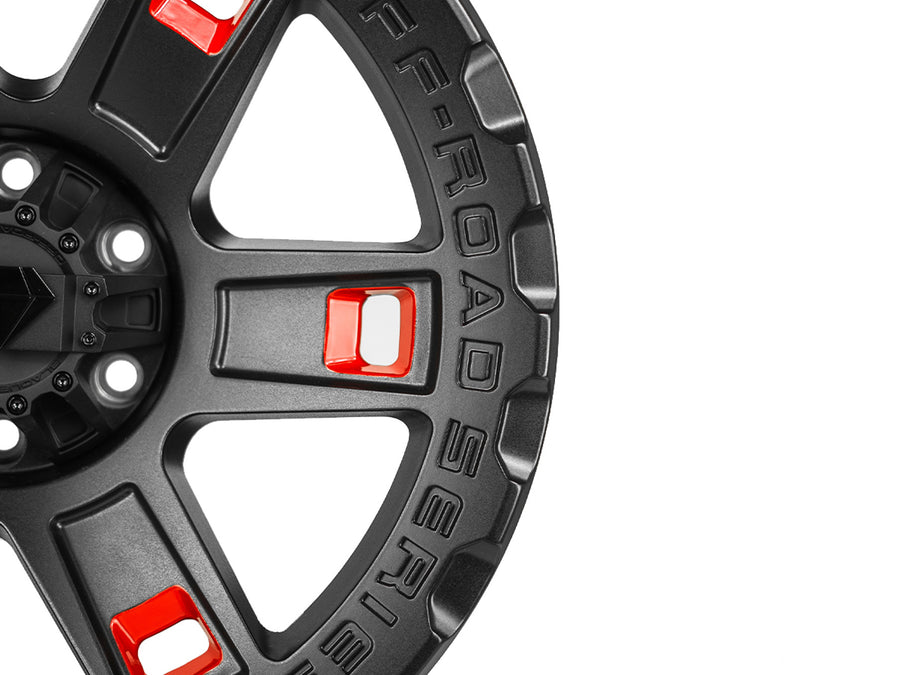 BD-O801 Textured Black w/ Gloss Red Pockets | Off-Road Series Wheel