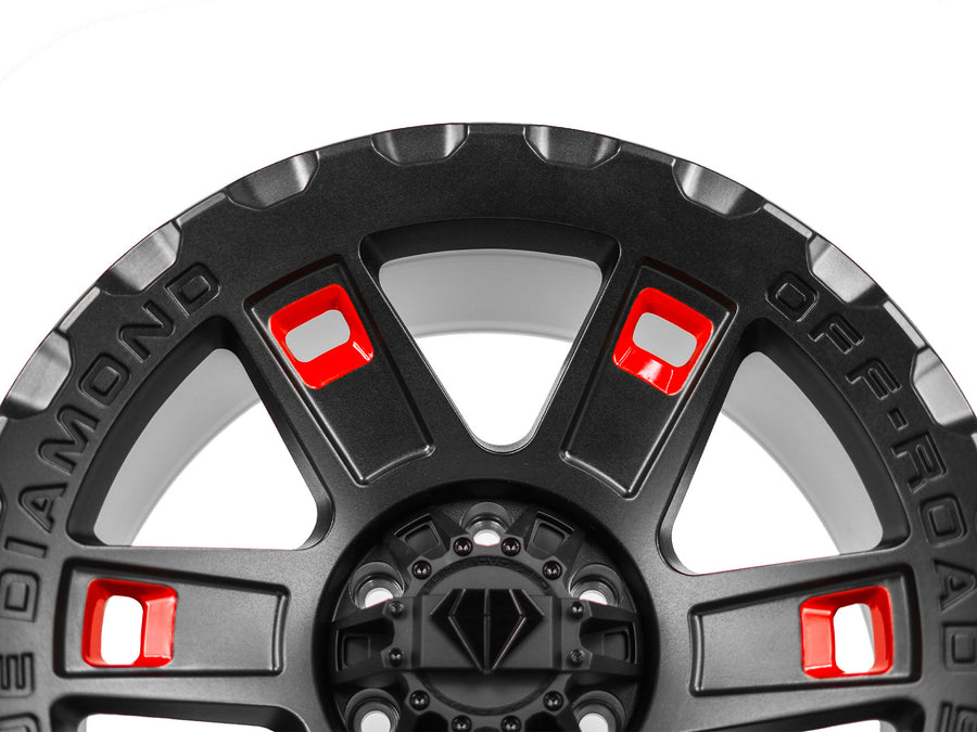 BD-O801 Textured Black w/ Gloss Red Pockets | Off-Road Series Wheel