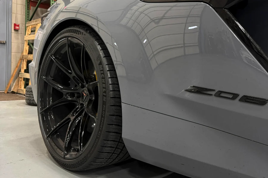 2026 Chevrolet Corvette Z06 on FR5 wheels in Gloss Black