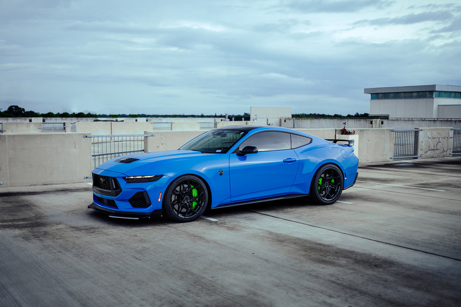 2024 Ford Mustang GT on Blaque Diamond F25 Gloss Black wheels.