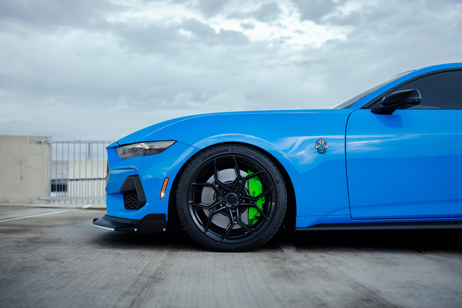 2024 Ford Mustang GT on Blaque Diamond F25 Gloss Black wheels.
