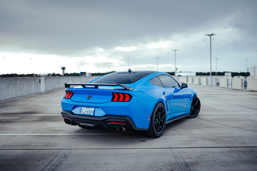 2024 Ford Mustang GT on Blaque Diamond F25 Gloss Black wheels.