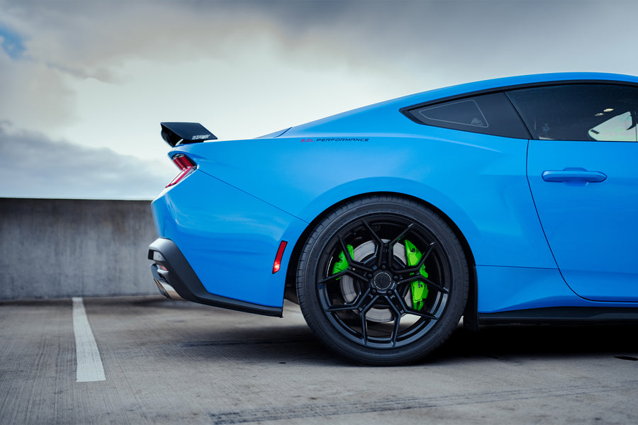 2024 Ford Mustang GT on Blaque Diamond F25 Gloss Black wheels.