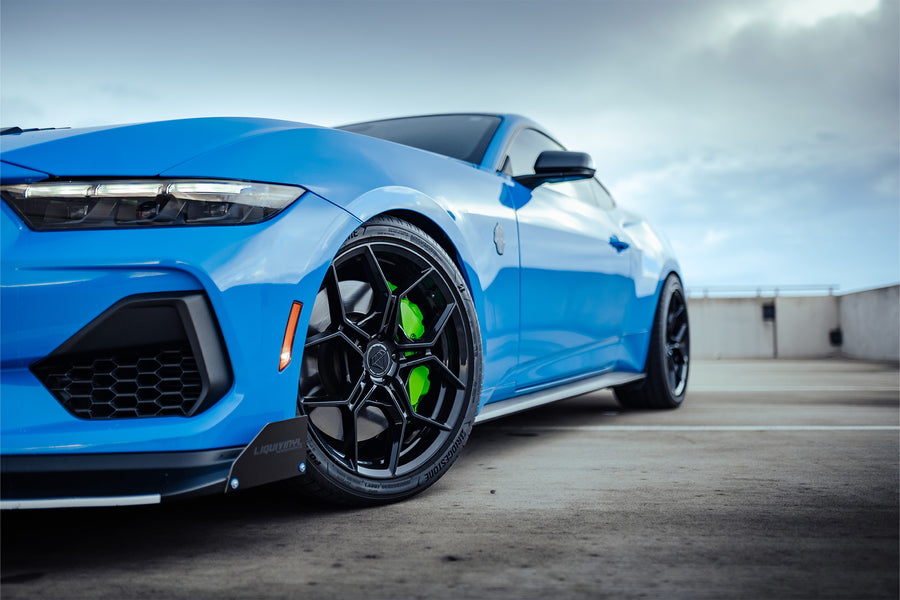 2024 Ford Mustang GT on Blaque Diamond F25 Gloss Black wheels.