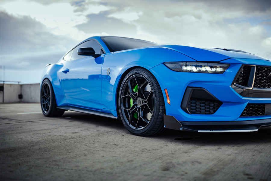 2024 Ford Mustang GT on Blaque Diamond F25 Gloss Black wheels.