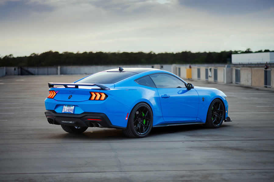 2024 Ford Mustang GT on Blaque Diamond F25 Gloss Black wheels.