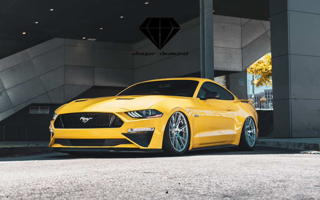 Bagged S550 Mustang on the all-new Blaque Diamond BD-F18 Wheels