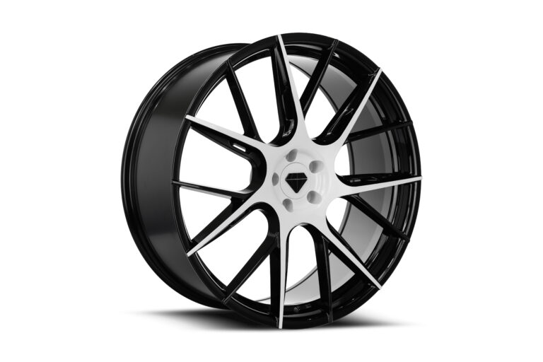 Blaque Diamond BD-F18 Gloss White Face with Gloss Black Barrel Wheel Product Photo