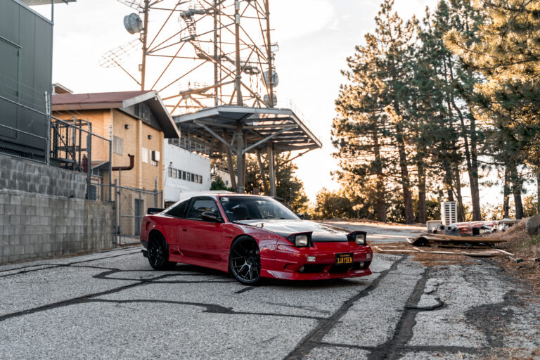 A 1991 Nissan 240SX on Blaque Diamond BD-F18 Gloss Black Wheels