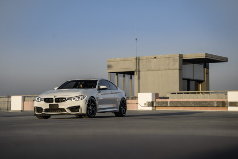 A 2015 BMW M4 on 20 Inch Blaque Diamond BD-F25 Gloss Black Wheels