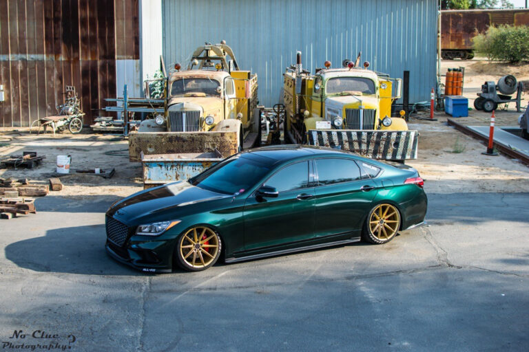 A 2015 Hyundai Genesis on 20 Inch Blaque Diamond BD-11 Gloss Black Wheels