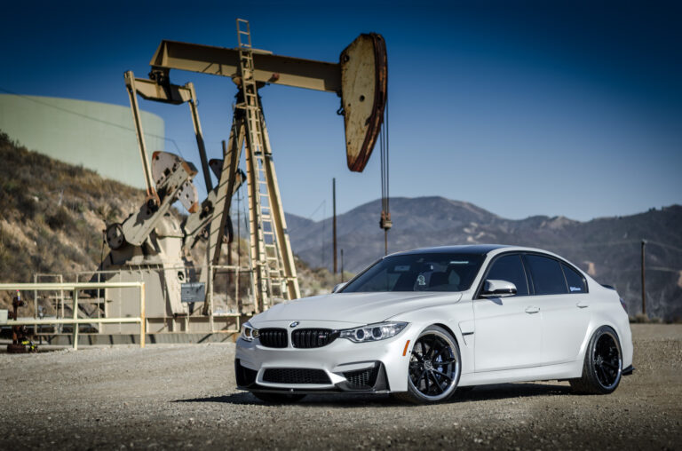 A 2016 BMW M3 on 20 Inch Blaque Diamond BD-23 Black with SS Lip Wheels