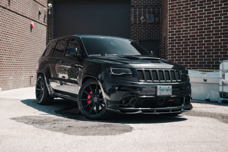 A 2016 Jeep SRT8 on 20 Inch Blaque Diamond BD-11 Gloss Black Wheels