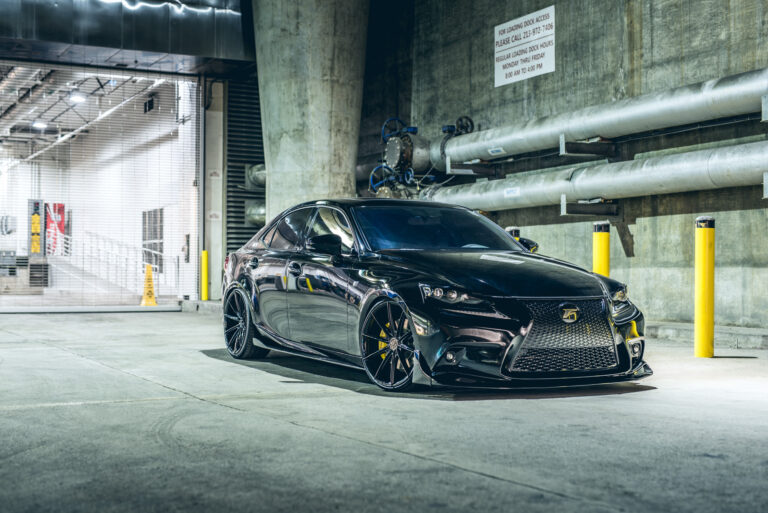 A 2016 Lexus IS350 on 20 Inch Blaque Diamond BD-11 Gloss Black Rims