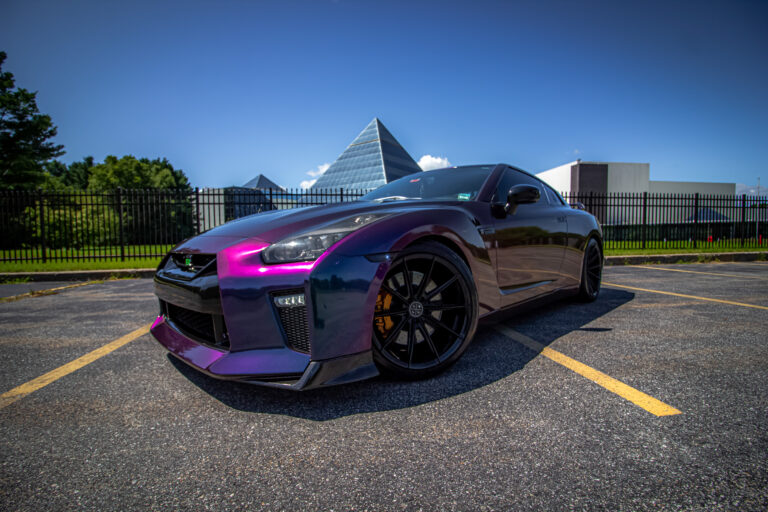 A 2016 Nissan GTR on 20 Inch Blaque Diamond BD-11 Gloss Black Wheels