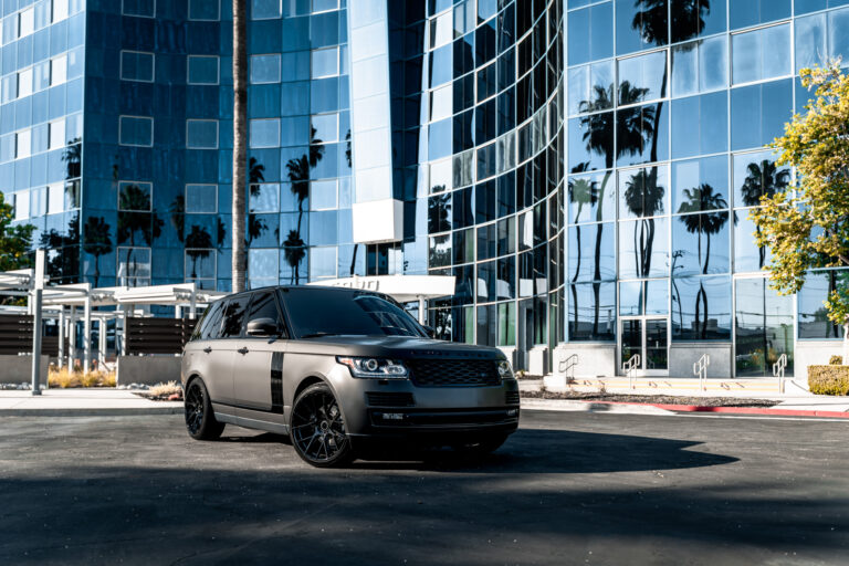 A 2016 Range Rover on 22 Inch Blaque Diamond BD-F18 Gloss Black Wheels