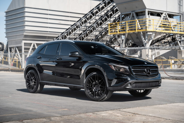 A 2017 Mercedes-Benz GLA250 on Blaque Diamond BD-F12 Satin Black Wheels