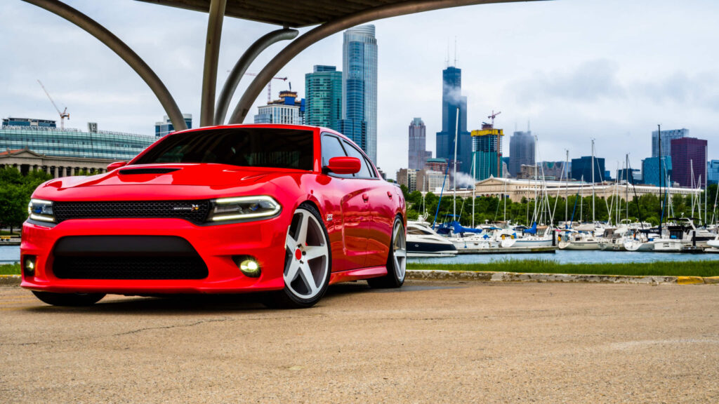 A 2018 Dodge Charger on Blaque Diamond BD-15 Silver Wheels